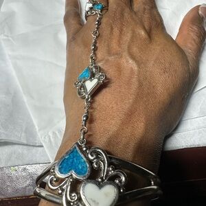 Vintage Heart Bracelet and Ring Set
